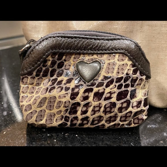 BRIGHTON Tan Faux Snakeskin Lthr Shoulder Bag Set - Picture 3 of 11